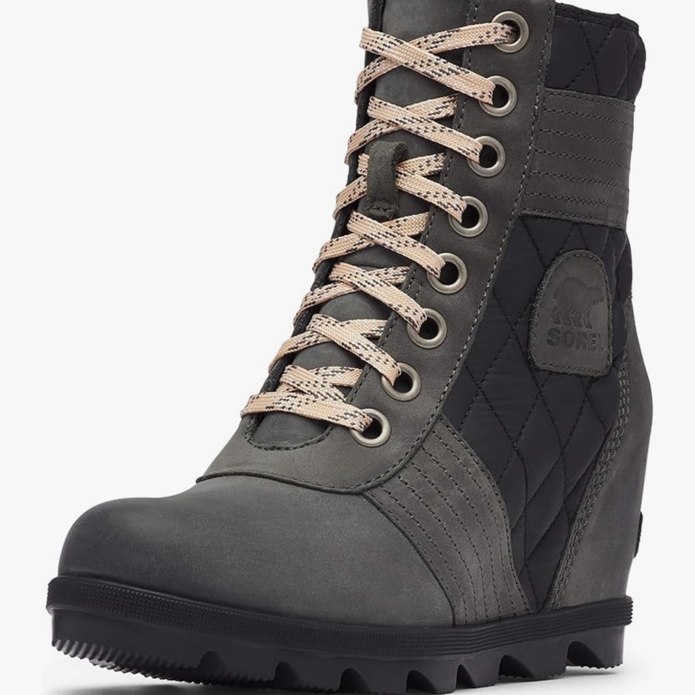 Sorel Gray and Black Lace Up Boots with Durable Sole